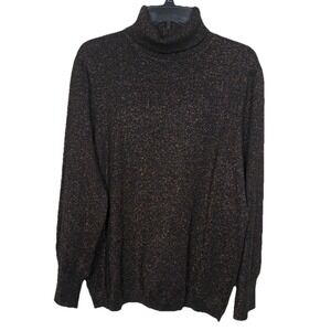 Chico's Lurex Twist Turtleneck Copper Metallic Sweater Size 3/XL Event Party NEW